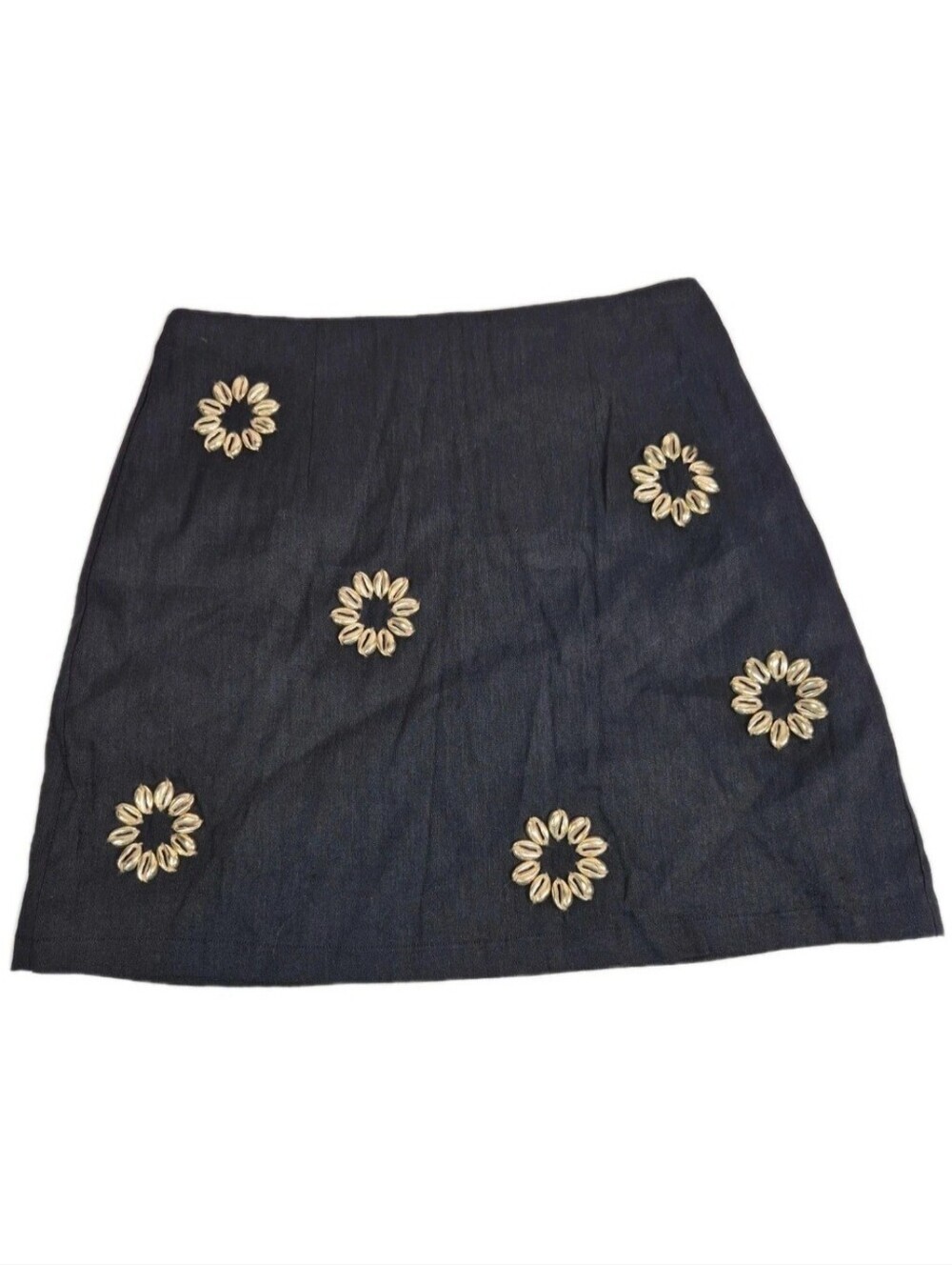 Antonio Melani Women Mini Skirt Size 2 Izzy Metallic Shell Black Linen Blend 60